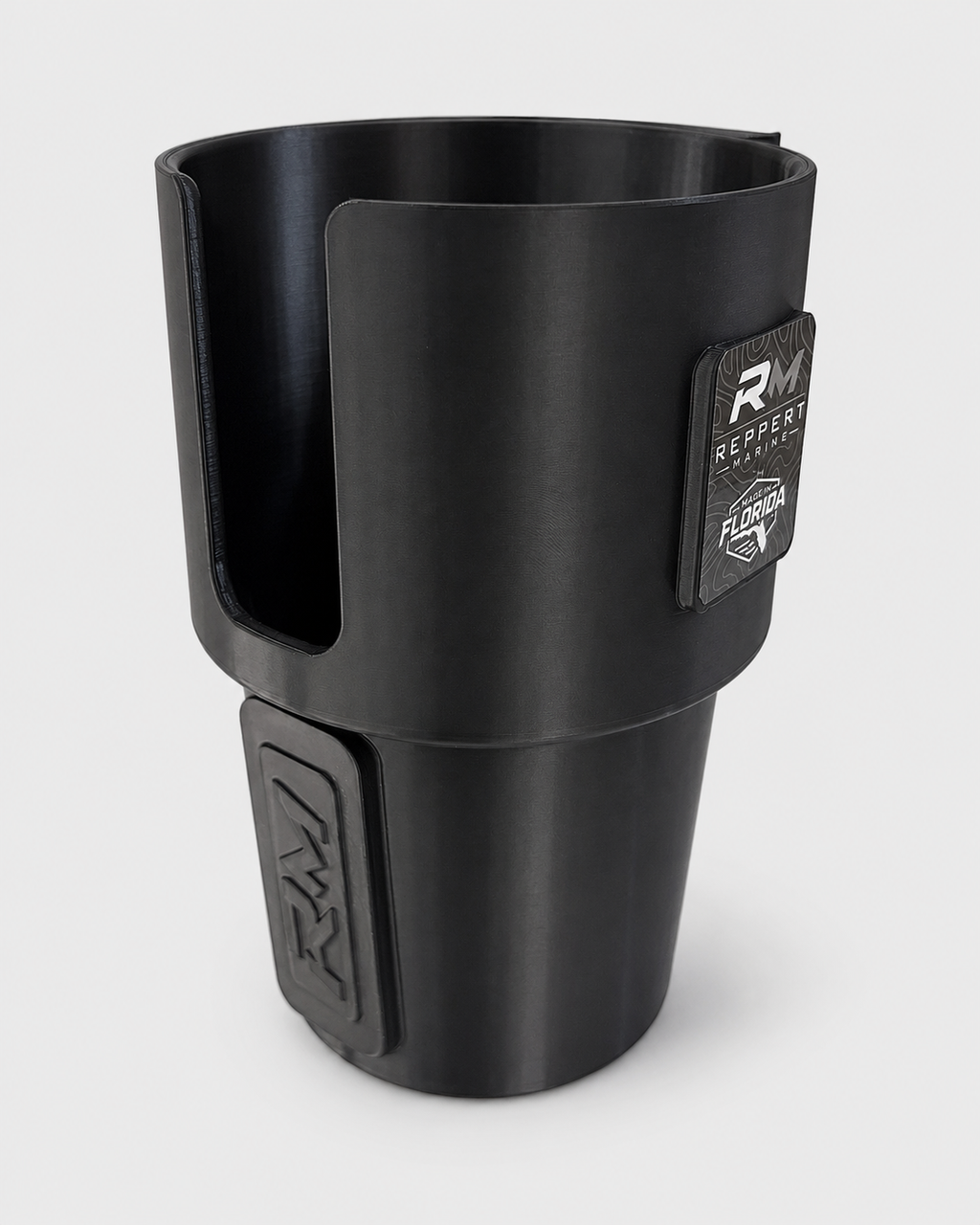Black RepRail universal boat cup holder for T-tops and marine rails