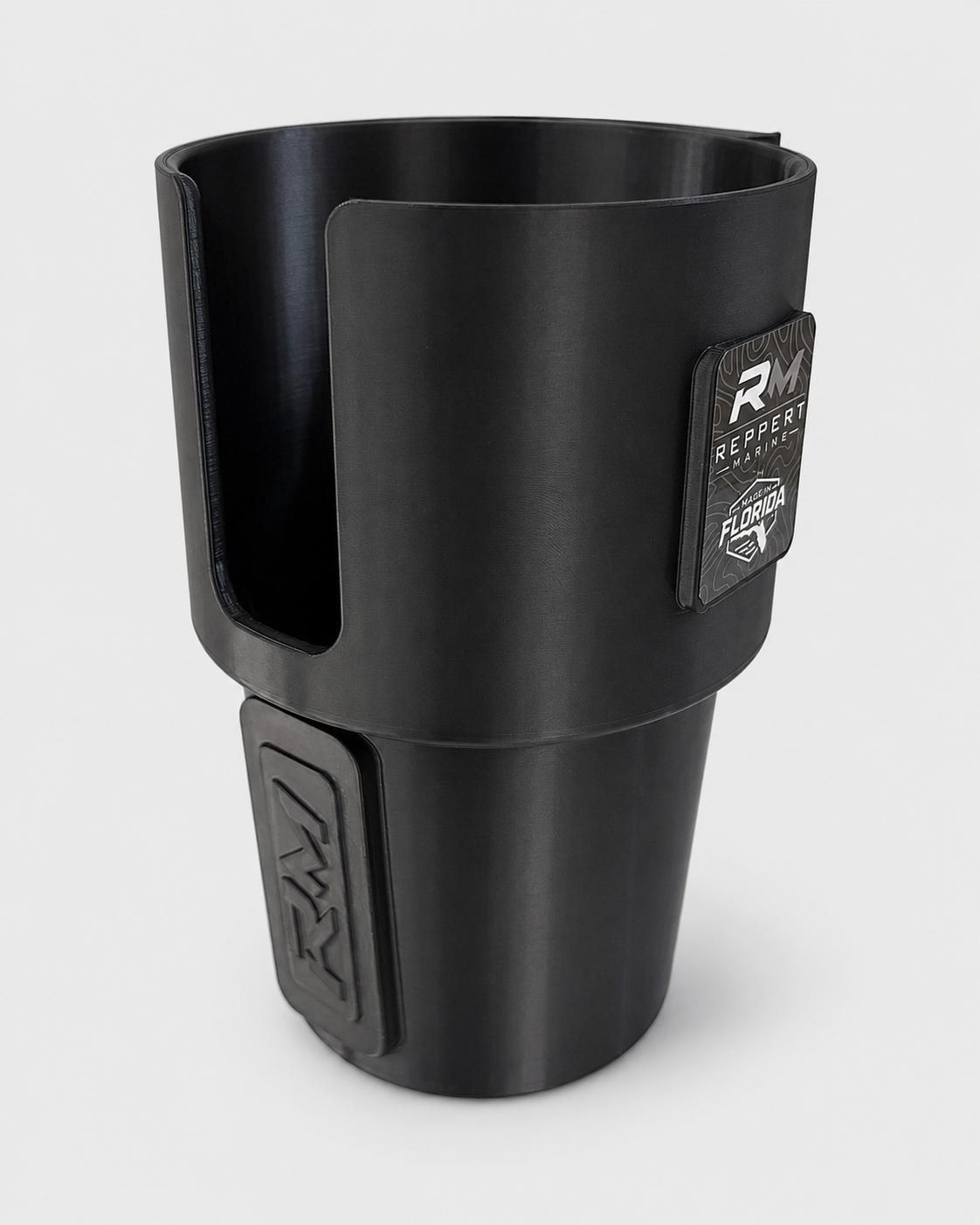 Black RepRail universal boat cup holder for T-tops and marine rails